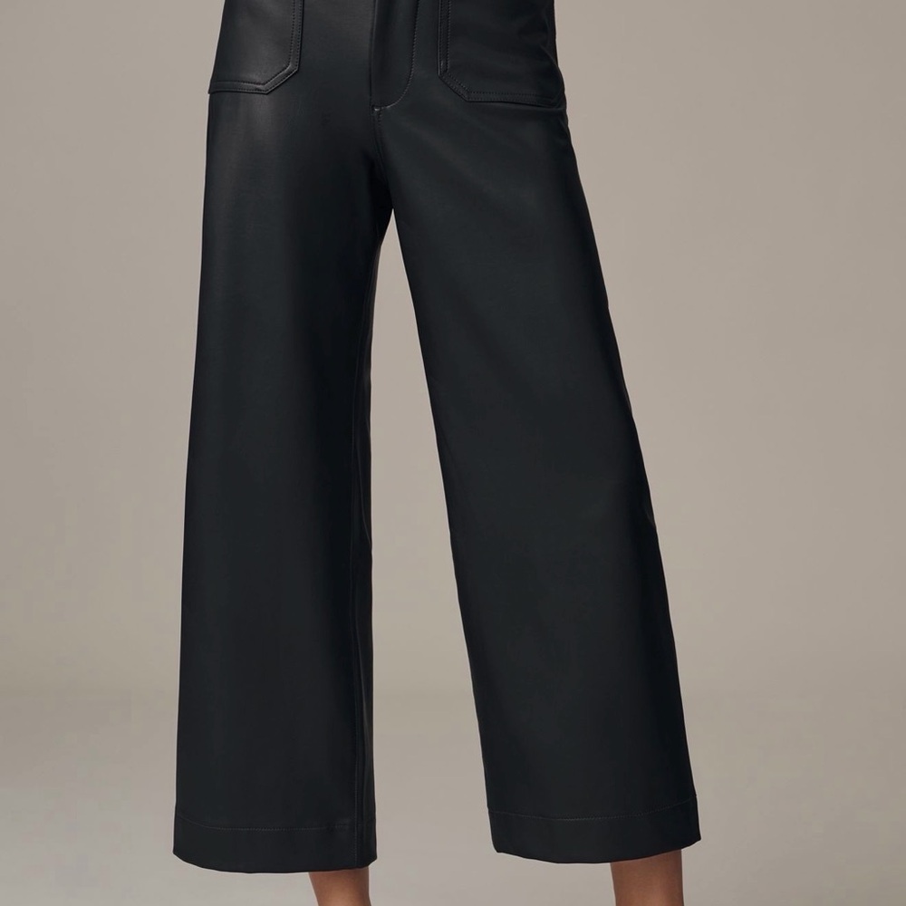 Anthropologie Maeve The Colette Faux Leather Black Wide-Leg Pants - Never Worn
